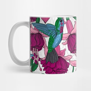 Hummingbird garden on white Mug